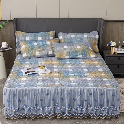 91家纺网 家纺一手货源 找家纺 纽缦家纺 2022新款花卉床裙三件套 蒂凡阁