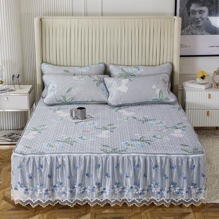 91家纺网 家纺一手货源 找家纺 纽缦家纺 2022新款花卉床裙三件套 馨享花意