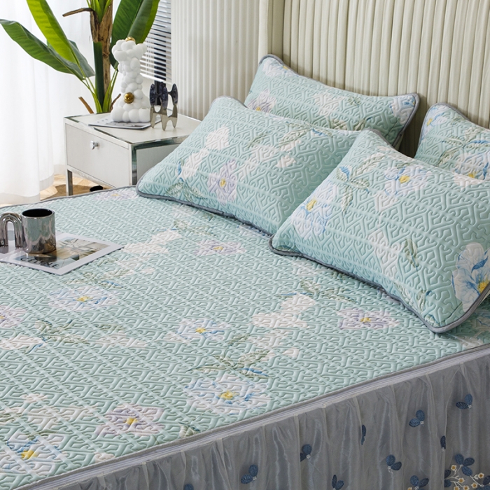 91家纺网 家纺一手货源 找家纺 （总）纽缦家纺 2022新款花卉床裙三件套