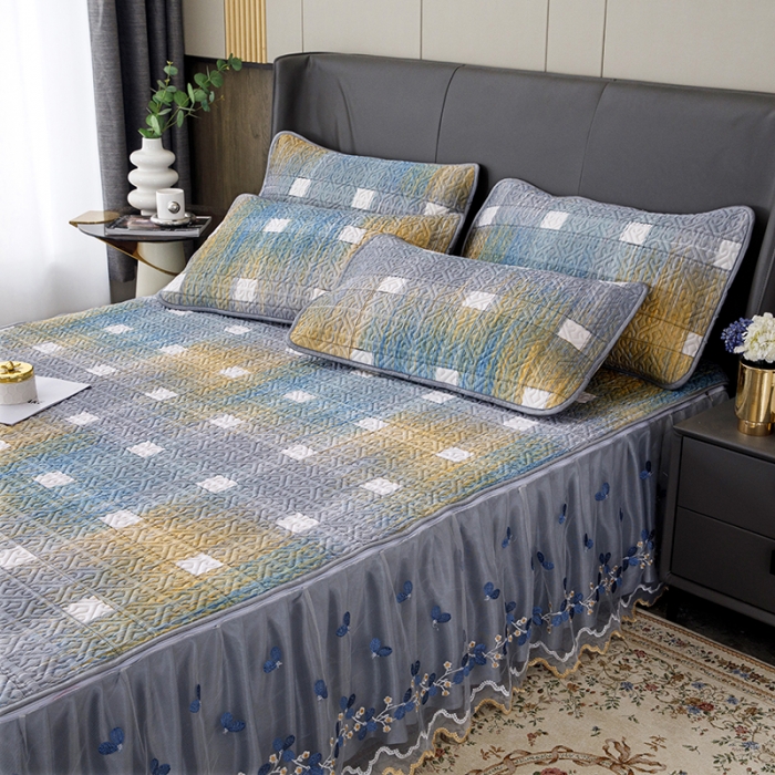 91家纺网 家纺一手货源 找家纺 纽缦家纺 2022新款花卉床裙三件套 蒂凡阁