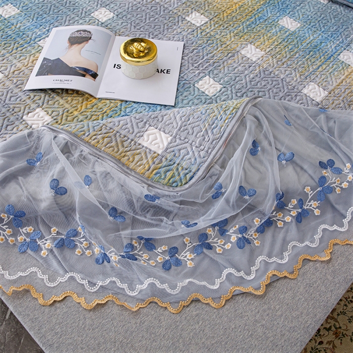 91家纺网 家纺一手货源 找家纺 纽缦家纺 2022新款花卉床裙三件套 蒂凡阁