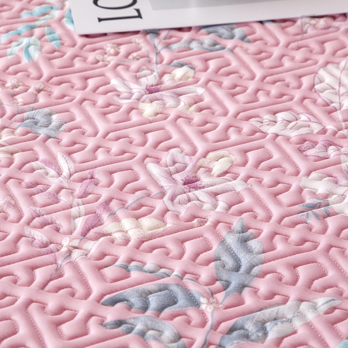 91家纺网 家纺一手货源 找家纺 纽缦家纺 2022新款花卉床裙三件套 花间柔梦-粉