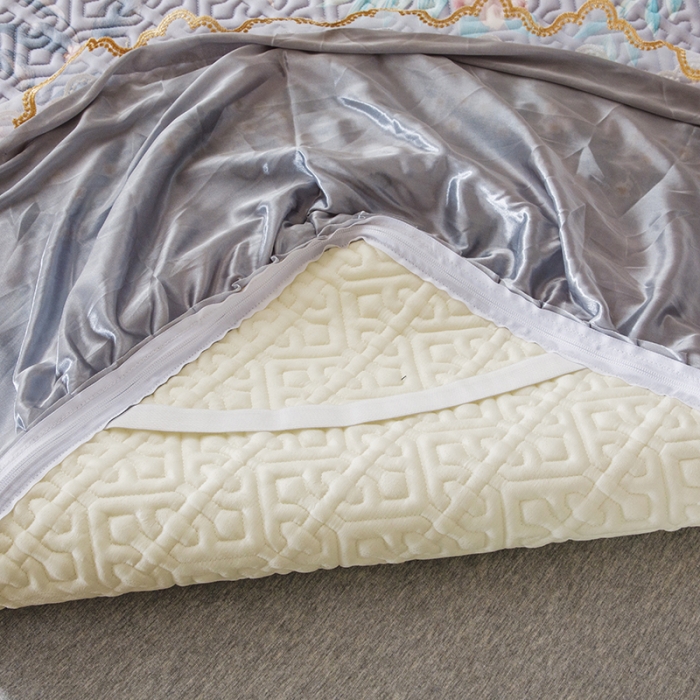 91家纺网 家纺一手货源 找家纺 纽缦家纺 2022新款花卉床裙三件套 花间柔梦-兰