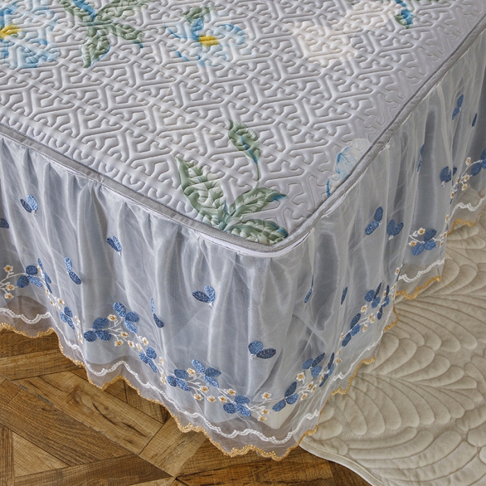 91家纺网 家纺一手货源 找家纺 纽缦家纺 2022新款花卉床裙三件套 馨享花意