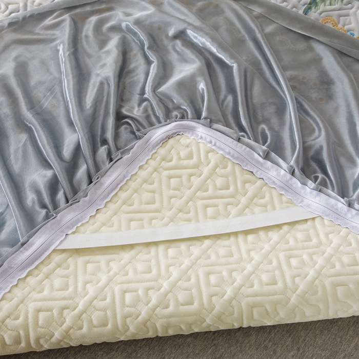 91家纺网 家纺一手货源 找家纺 纽缦家纺 2022新款花卉床裙三件套 馨享花意