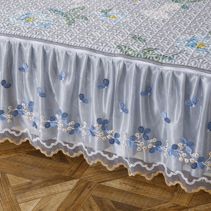 91家纺网 家纺一手货源 找家纺 纽缦家纺 2022新款花卉床裙三件套 馨享花意