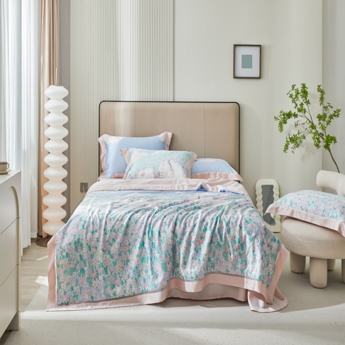 91家纺网 家纺一手货源 找家纺 榻尚家居2023新款60S进口奥地利天丝夏被花享治.愈羊