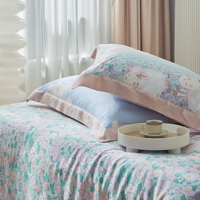 91家纺网 家纺一手货源 找家纺 榻尚家居2023新款60S进口奥地利天丝夏被花享治.愈羊