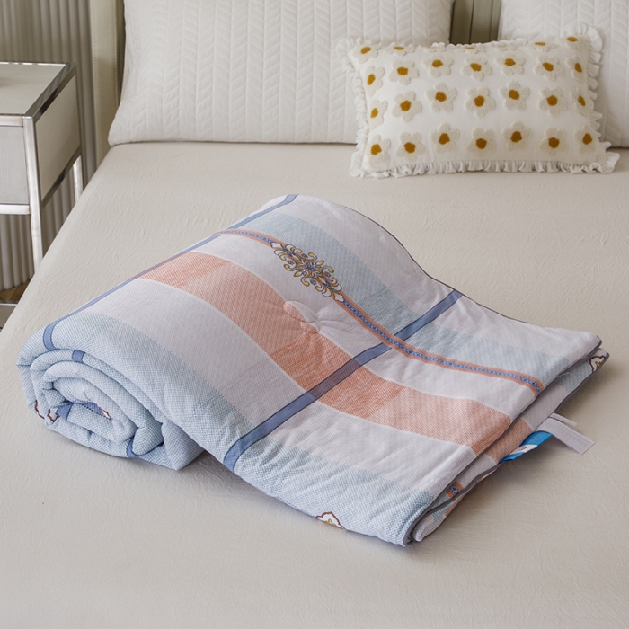 91家纺网 家纺一手货源 找家纺 纽缦家纺 2022新款花卉夏被 大方格