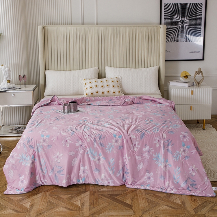 91家纺网 家纺一手货源 找家纺 纽缦家纺 2022新款花卉夏被 花间柔梦-粉