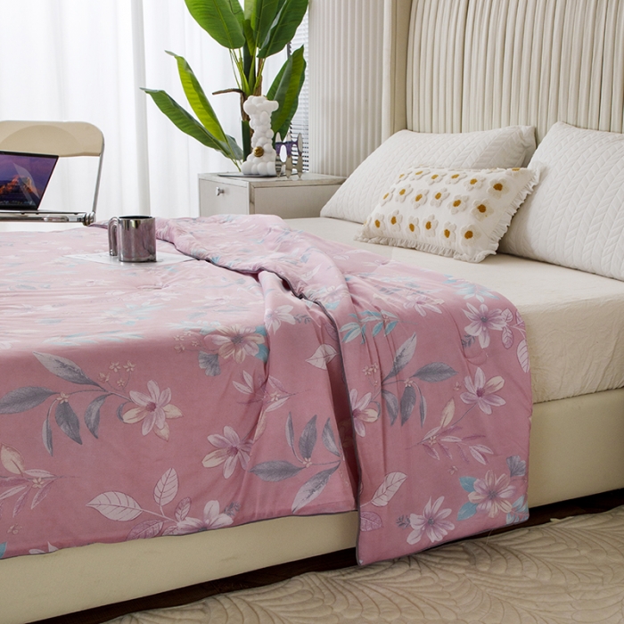 91家纺网 家纺一手货源 找家纺 纽缦家纺 2022新款花卉夏被 花间柔梦-粉