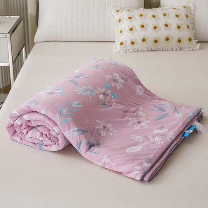 91家纺网 家纺一手货源 找家纺 纽缦家纺 2022新款花卉夏被 花间柔梦-粉