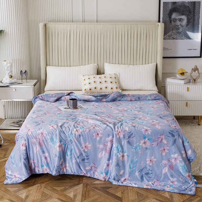 91家纺网 家纺一手货源 找家纺 纽缦家纺 2022新款花卉夏被 花间柔梦-兰