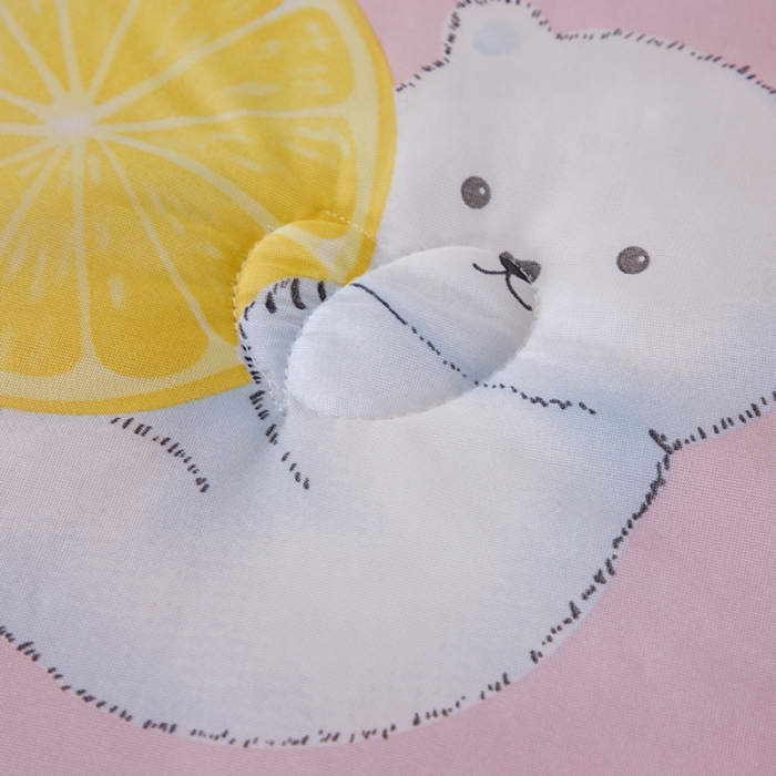 91家纺网 家纺一手货源 找家纺 纽缦家纺 2022新款花卉夏被 柠檬熊粉