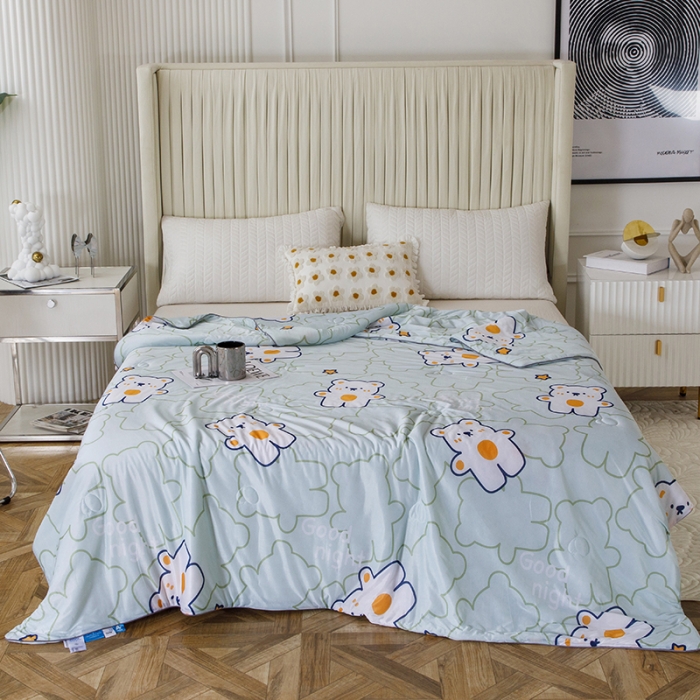 91家纺网 家纺一手货源 找家纺 纽缦家纺 2022新款花卉夏被 心情熊