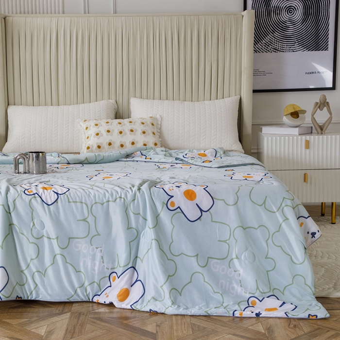 91家纺网 家纺一手货源 找家纺 纽缦家纺 2022新款花卉夏被 心情熊