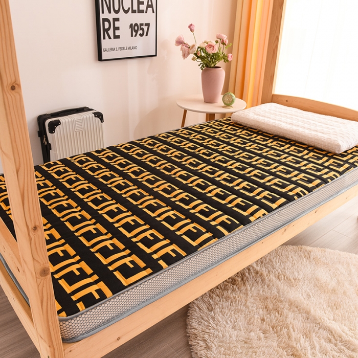 91家纺网 家纺一手货源 找家纺 亿丁点 2023新款磨毛床垫直播印花学生立体款 磨毛立体罗佛特-黑