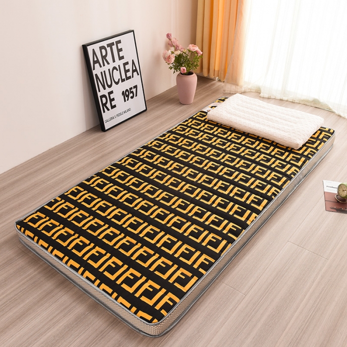 91家纺网 家纺一手货源 找家纺 亿丁点 2023新款磨毛床垫直播印花学生立体款 磨毛立体罗佛特-黑