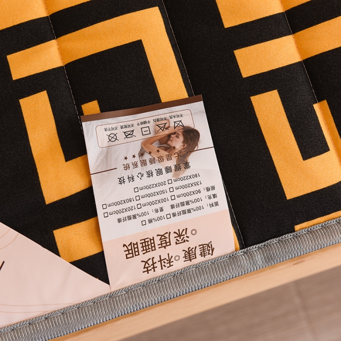 91家纺网 家纺一手货源 找家纺 亿丁点 2023新款磨毛床垫直播印花学生立体款 磨毛立体罗佛特-黑