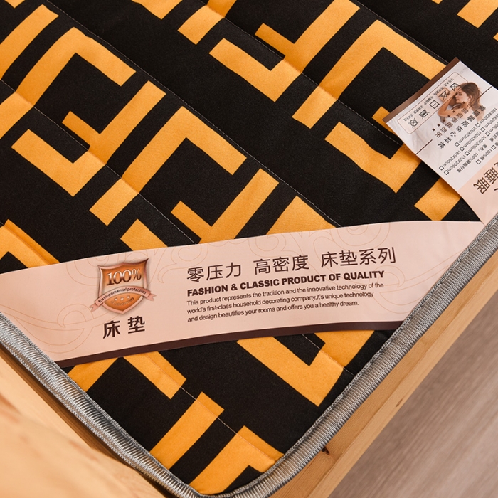 91家纺网 家纺一手货源 找家纺 亿丁点 2023新款磨毛床垫直播印花学生立体款 磨毛立体罗佛特-黑