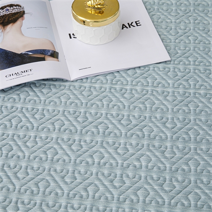 91家纺网 家纺一手货源 找家纺 纽缦家纺 2022新款纯色肌理纹床裙三件套 肌理纹蓝色