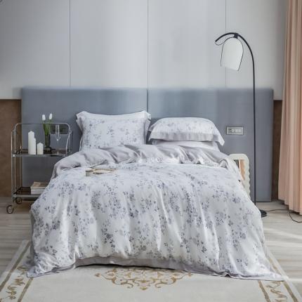 榻尚2023新款60S进口奥地利天丝四件套-花享星辰为泥