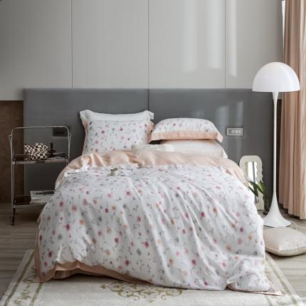 91家纺网 家纺一手货源 找家纺 榻尚2023新款60S进口奥地利天丝四件套-花享 野玫瑰