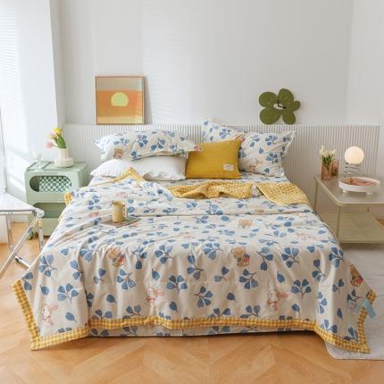 91家纺网 家纺一手货源 找家纺 总莱宁被业2023新款13070纯棉夏凉被全棉夏被四件套