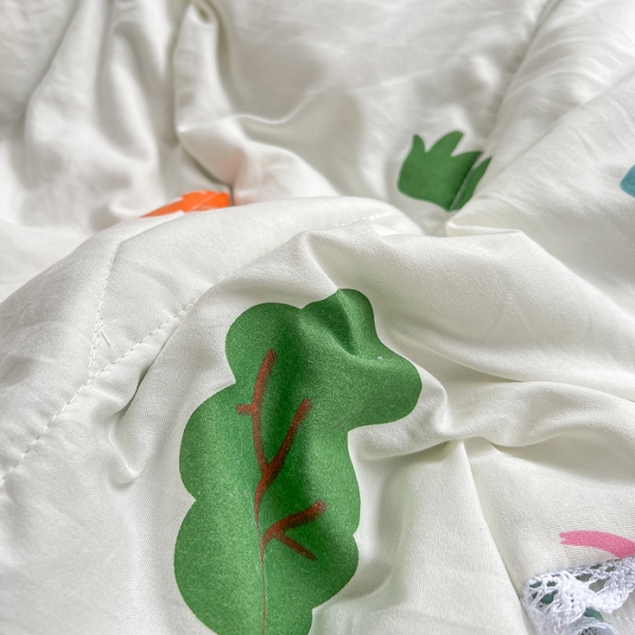 91家纺网 家纺一手货源 找家纺 慕尚 2025新款ins水洗小花边夏被 萌萌恐龙