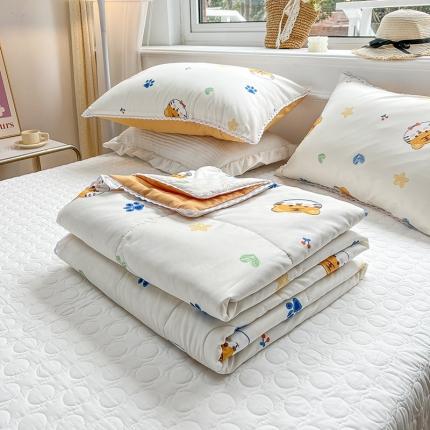 91家纺网 家纺一手货源 找家纺 慕尚 2025新款ins水洗小花边夏被 小老虎