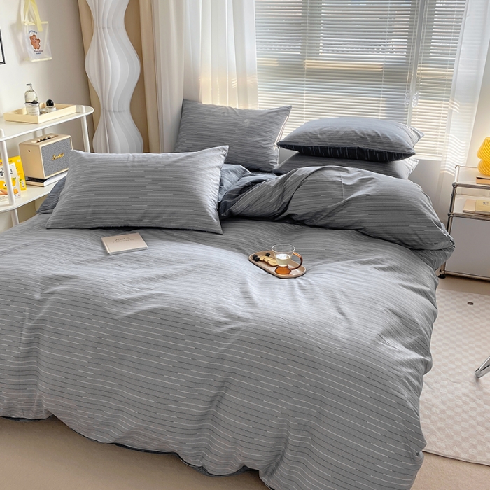 91家纺网 家纺一手货源 找家纺 田野 2022新13372全棉印花小清新四件套纯棉床笠三件套 印象