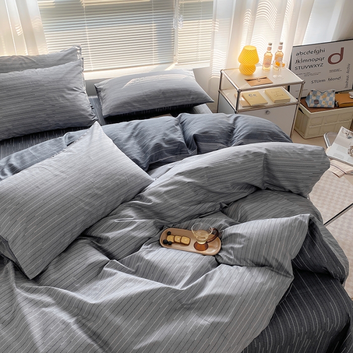 91家纺网 家纺一手货源 找家纺 田野 2022新13372全棉印花小清新四件套纯棉床笠三件套 印象