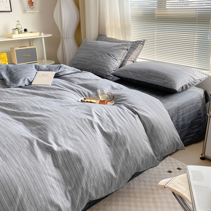 91家纺网 家纺一手货源 找家纺 田野 2022新13372全棉印花小清新四件套纯棉床笠三件套 印象