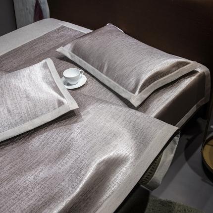 91家纺网 家纺一手货源 找家纺 （总）印季 2023新款600D纯色肌理纹4D三明治冰丝席