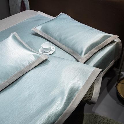 91家纺网 家纺一手货源 找家纺 （总）印季 2023新款600D纯色肌理纹4D三明治冰丝席