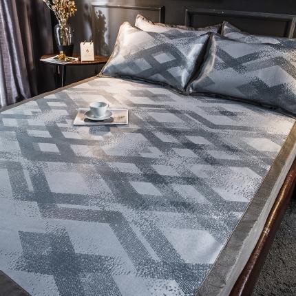 91家纺网 家纺一手货源 找家纺 （总）印季2023新款600D高精密提花粗冰丝凉席