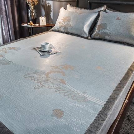 91家纺网 家纺一手货源 找家纺 （总）印季2023新款600D高精密提花粗冰丝凉席