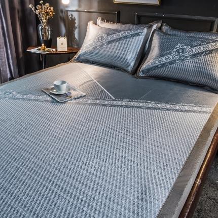 91家纺网 家纺一手货源 找家纺 （总）印季2023新款600D高精密提花粗冰丝凉席