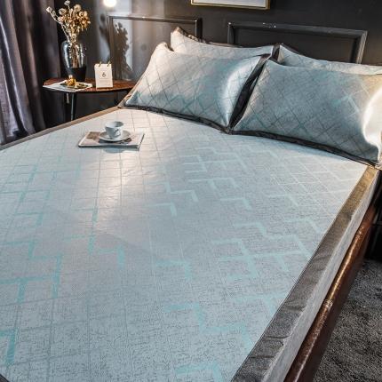 91家纺网 家纺一手货源 找家纺 （总）印季2023新款600D高精密提花粗冰丝凉席