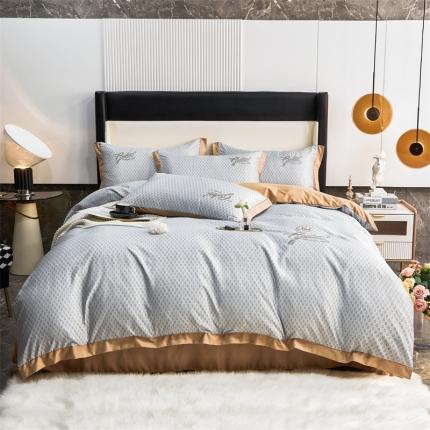 91家纺网 家纺一手货源 找家纺 仟网汇 2022新款轻奢水洗真丝罗曼尼系列罗曼尼-灰