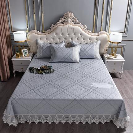 91家纺网 家纺一手货源 找家纺 （总）印季 2023新款1200D水洗冰丝花边床单款凉席