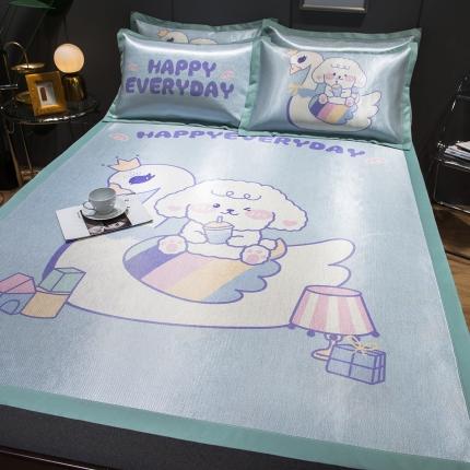 91家纺网 家纺一手货源 找家纺 （总）印季 2025新款宽包边数码印花卡通冰丝席