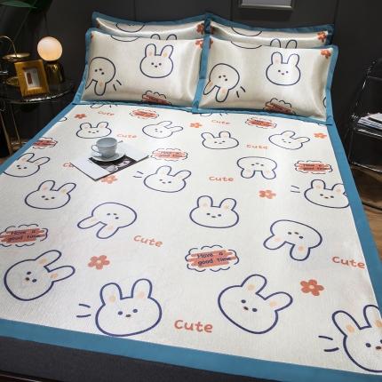 91家纺网 家纺一手货源 找家纺 （总）印季 2025新款宽包边数码印花卡通冰丝席