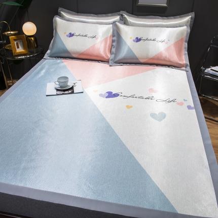 91家纺网 家纺一手货源 找家纺 （总）印季 2025新款宽包边数码印花卡通冰丝席