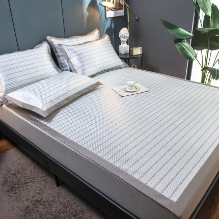 91家纺网 家纺一手货源 找家纺 （总）印季 2025新款时尚款600D水洗提花粗冰丝凉席