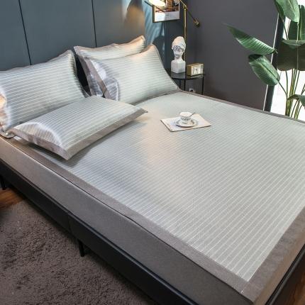 91家纺网 家纺一手货源 找家纺 （总）印季 2025新款时尚款600D水洗提花粗冰丝凉席