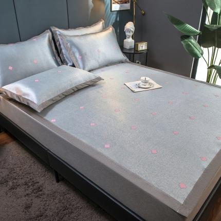 91家纺网 家纺一手货源 找家纺 （总）印季 2025新款时尚款600D水洗提花粗冰丝凉席