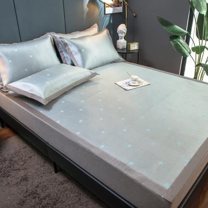 91家纺网 家纺一手货源 找家纺 （总）印季 2025新款时尚款600D水洗提花粗冰丝凉席