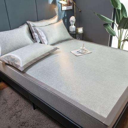 91家纺网 家纺一手货源 找家纺 （总）印季 2025新款时尚款600D水洗提花粗冰丝凉席