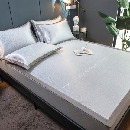 91家纺网 家纺一手货源 找家纺 （总）印季 2025新款时尚款600D水洗提花粗冰丝凉席